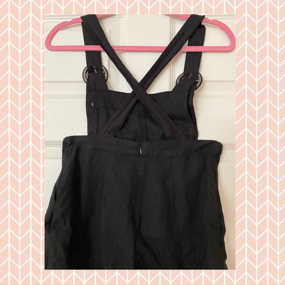 Black Linen Overalls - Picture 3 of 3